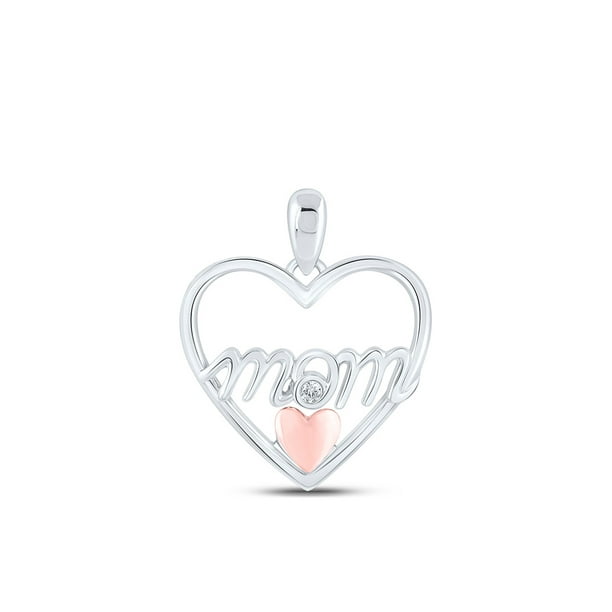 Sterling Silver Womens Round Diamond Heart Pendant .02 Cttw Sterling Silver Womens Round Diamond Heart Pendant .02 Cttw
